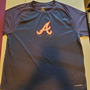 Atlanta Braves Majestic Mens L Cool Base Blue shirt